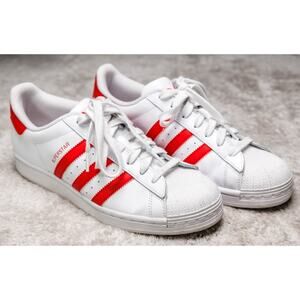 Adidas Superstar White Better Scarlet Red Sneakers Mens 8.5 Womens 10 IG9367